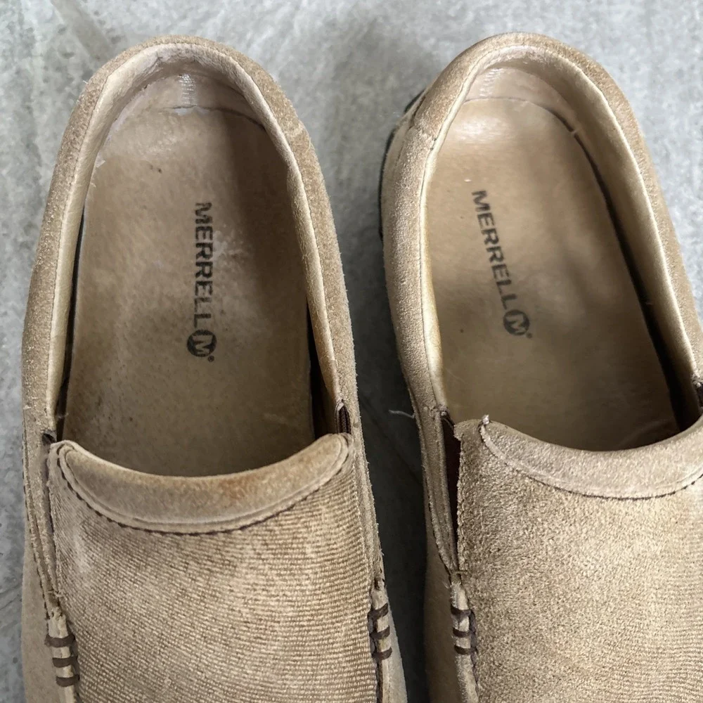 Merrell Rally Moc Loafers Moccasins Slip Shoes Mens 9.5 Leather Upper Vented